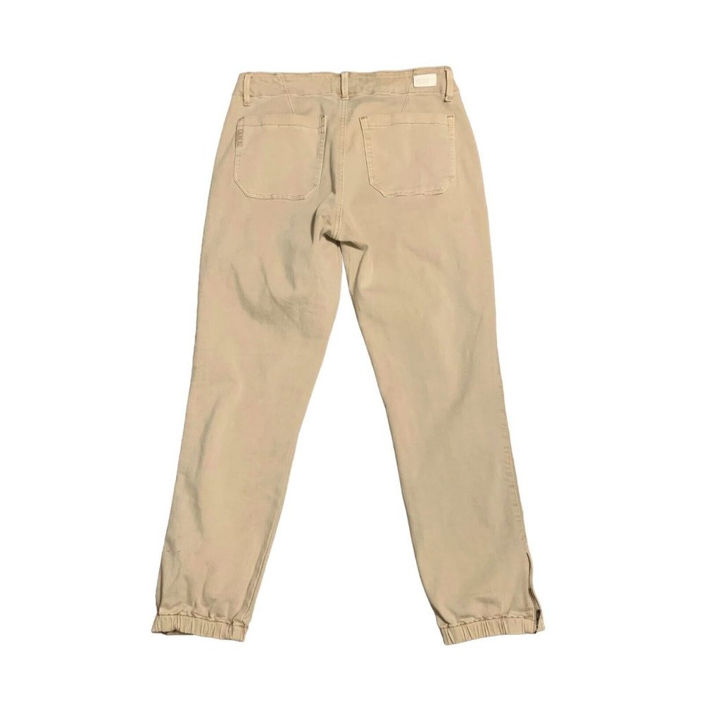 Paige Joggers Womens Size 27 Grosgrain Side Stripe Ankle Zip Color Vintage Oak - Picture 2 of 9